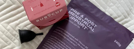 My Ova menstrual support And Ruby Cup in black