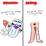 Menstrual cup memes and illustrations