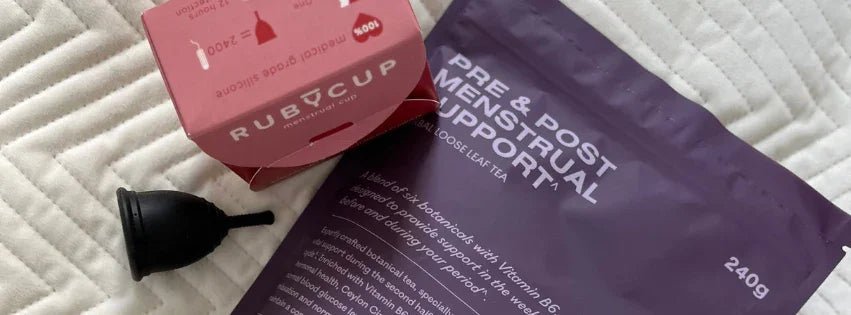 My Ova menstrual support And Ruby Cup in black