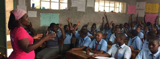 Menstrual health workshop with schoolgirls in rural Kenya.