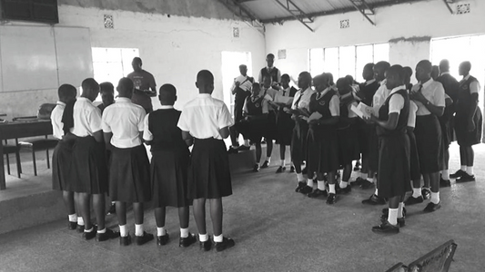 Students at Muhoroni High School (Kisumu, Kenya) participating in our menstrual health workshop and sharing feedback about their use of the Ruby Cup